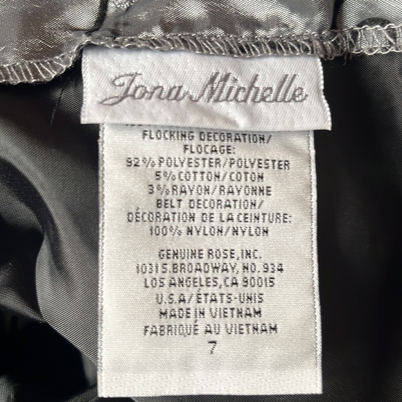 Silver and black formal dress with velvet shrug jacket (girls) - Picture 5 of 7